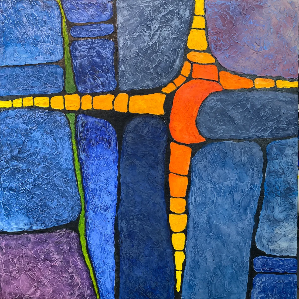 Abstract mixed media based on rocks