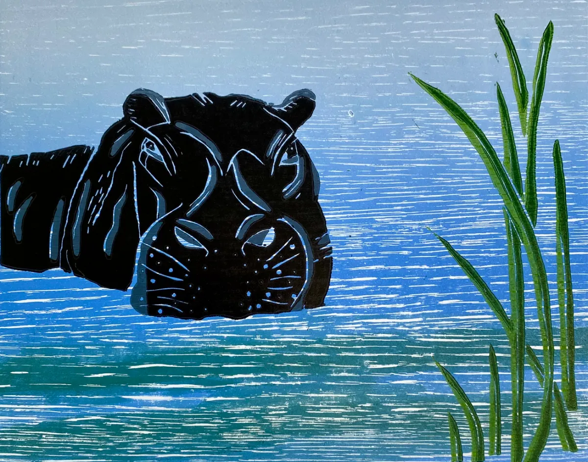 Woodcut and reduction linocut