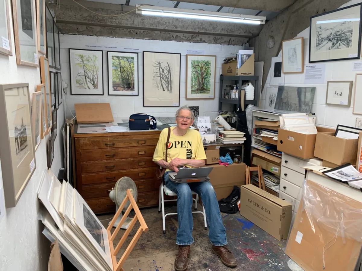 John Preston in his studio (photo by Danica D'Souza)