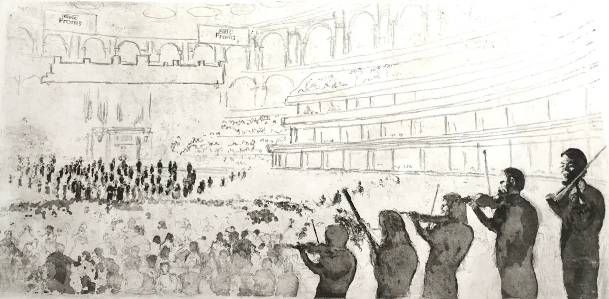 Musicians from the Aurora Orchestra playing the encore of their 2024 Prom in the Royal Albert hall